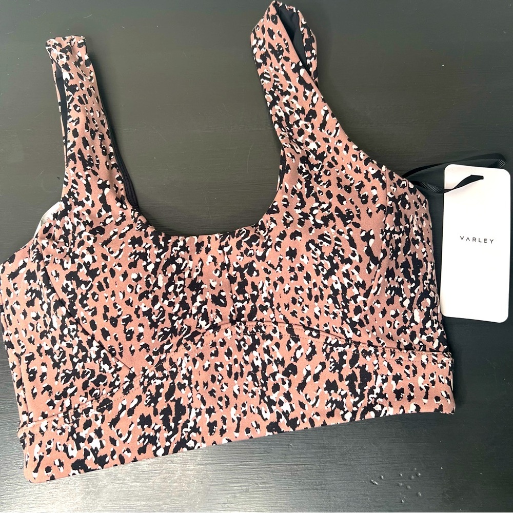 Varley Let’s Go Elsie Leopard Print Sports Bra,size S NWT - Picture 2 of 5